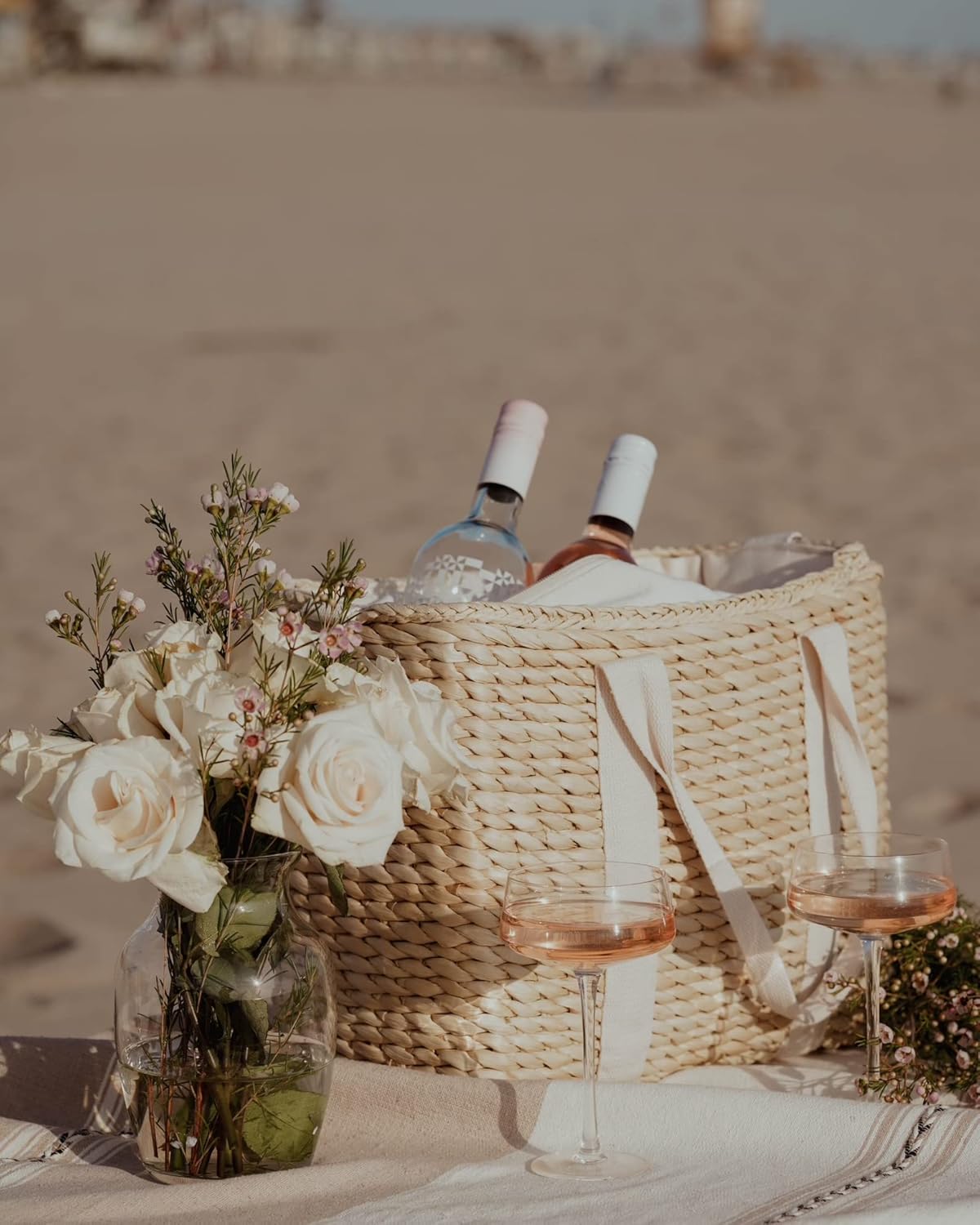 Insulated Beach Cooler Bag, Leak Proof, Premium Quality Corn Husk, Beach Bag, Pool Bag, Tote Bag, Straw, Rattan, Gifts for Women, Picnic Basket, Wedding Gifts, Lunch - Image 3