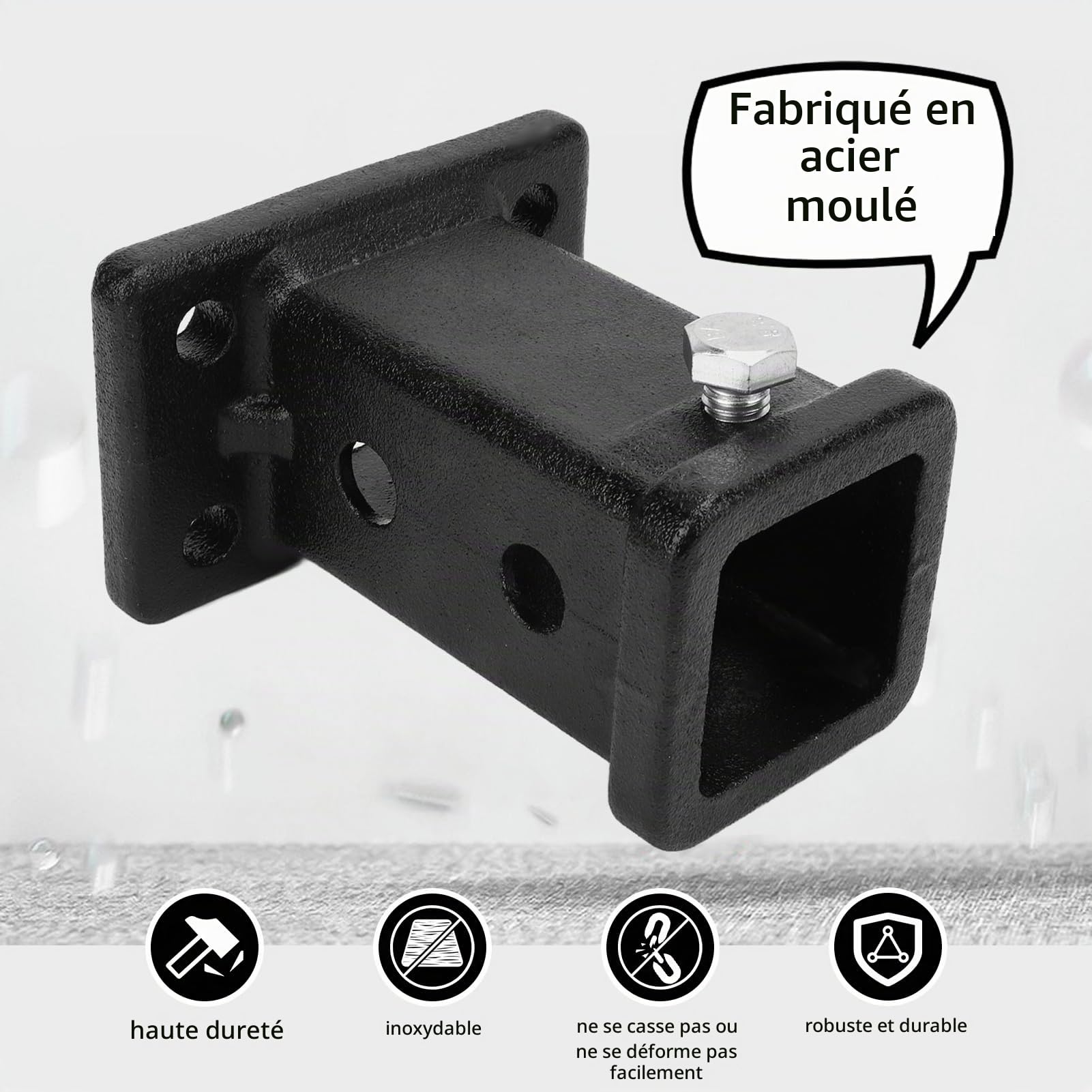 Crochet de remorquage de voiture, tube récepteur et adaptateur universel pour remorque de 2 pouces, kit récepteur pour crochet de remorque pour camions et pièces de remorques