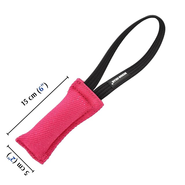Foto 4 de 8 de Dingo Gear - Salchicha para morder (algodón, nailon, 15 x 5 cm, 1 asa), color rosa