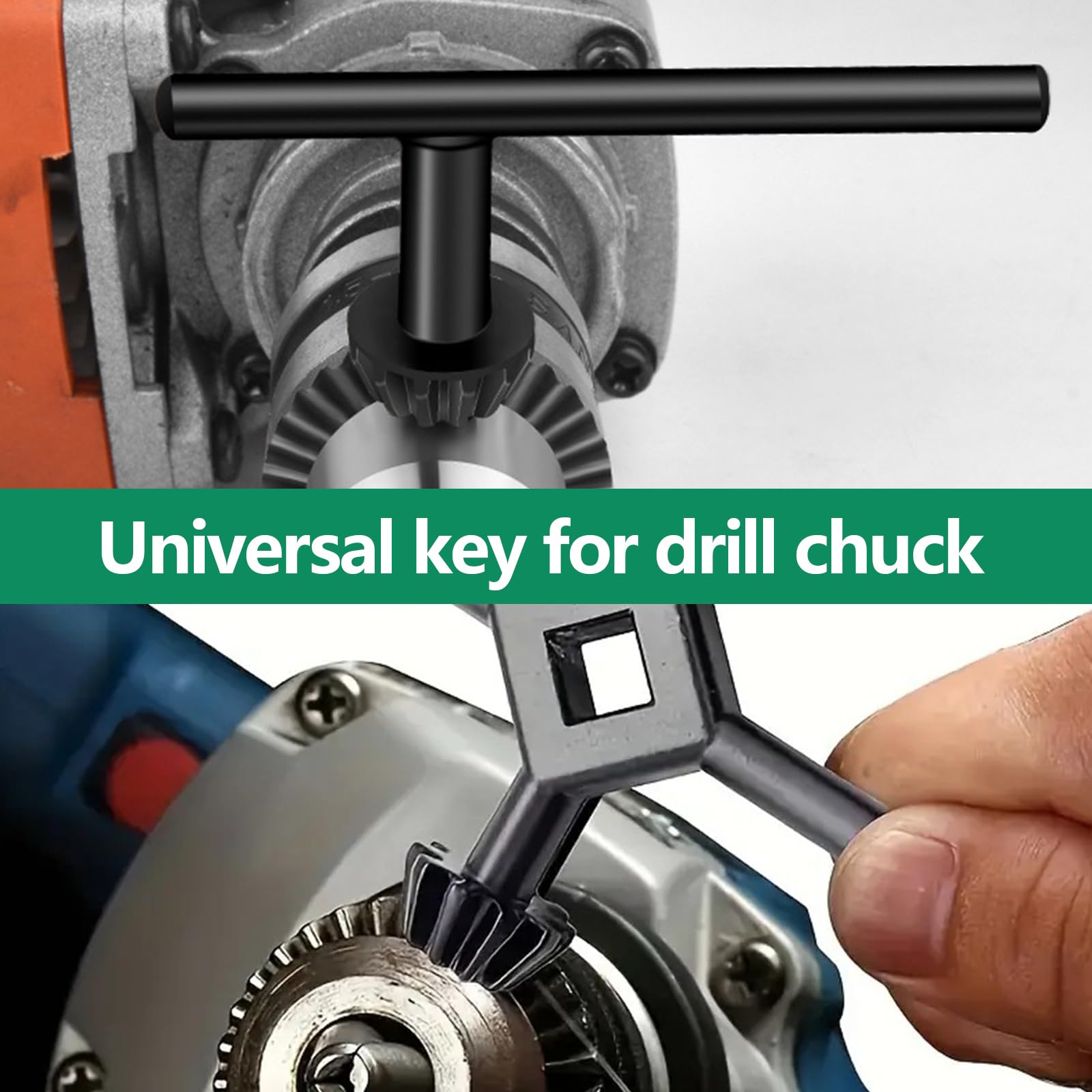 7 Stück Bohrfutterschlüssel, Universal Drill Chuck Key Metall Bohrmaschin Schlussel und 4 in 1 Bohrfutterschlüssel Set für Zahnkranzbohrfutter, 4/6/10/13/16/20mm