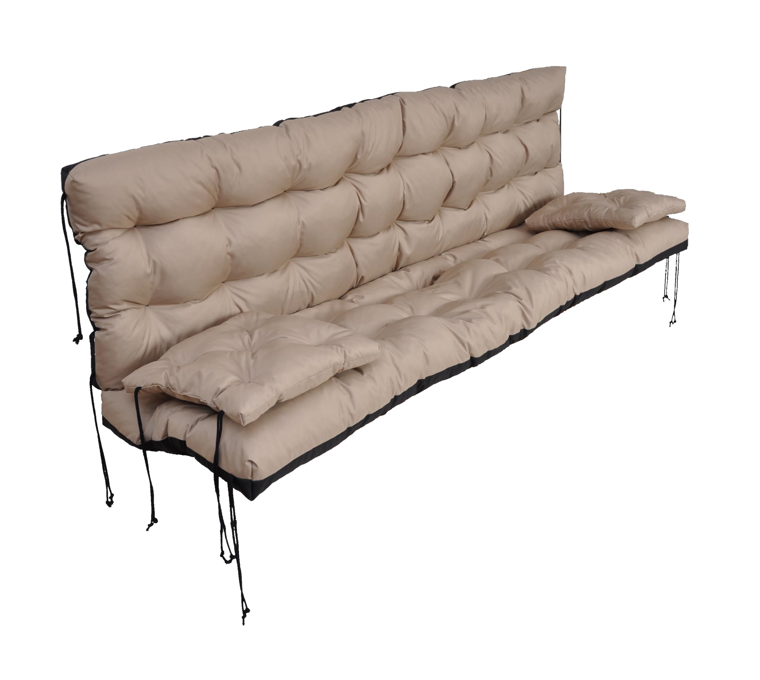 Cuscino impermeabile per altalena da giardino, cuscino per altalena, cuscino per dondolo 180 cm, cuscino da giardino, cuscino per panca (beige)