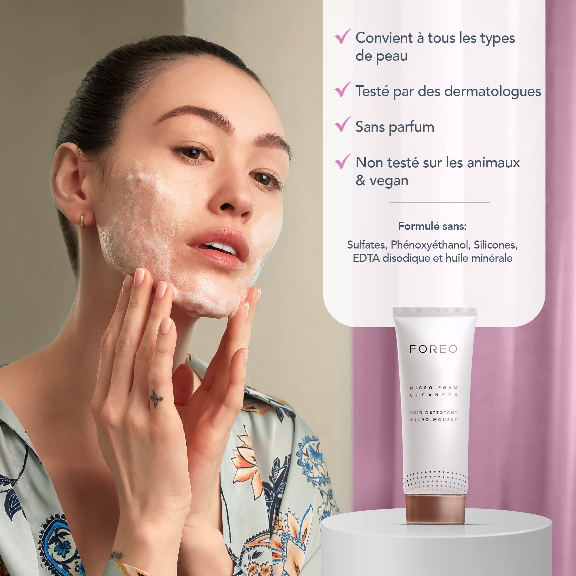 FOREO Skin Supremes LUNA play smart 2 + Nettoyant Micro-Mousse 100ml | Brosse Nettoyante visage + Soins de la peau | Cadeaux d'anniversaire beauté pour elle | Massage visage | Cadeaux pour femmes