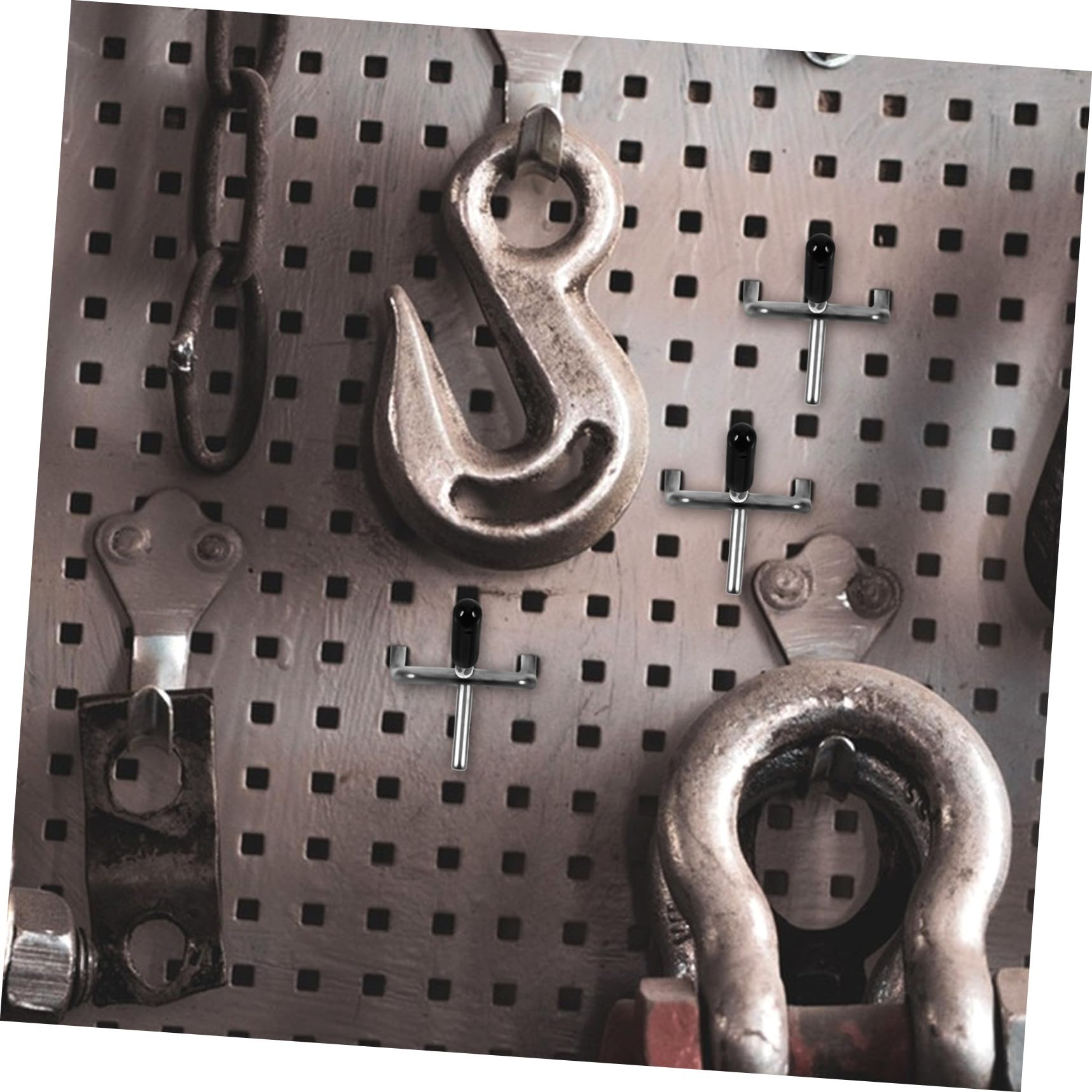 ULTECHNOVO Ganci per Pannelli Forati in Ferro 1/4 e 1/8 Pollice 50pezzi Spaziatura 2,5cm per Scaffalature Garage Ufficio e Supermercati