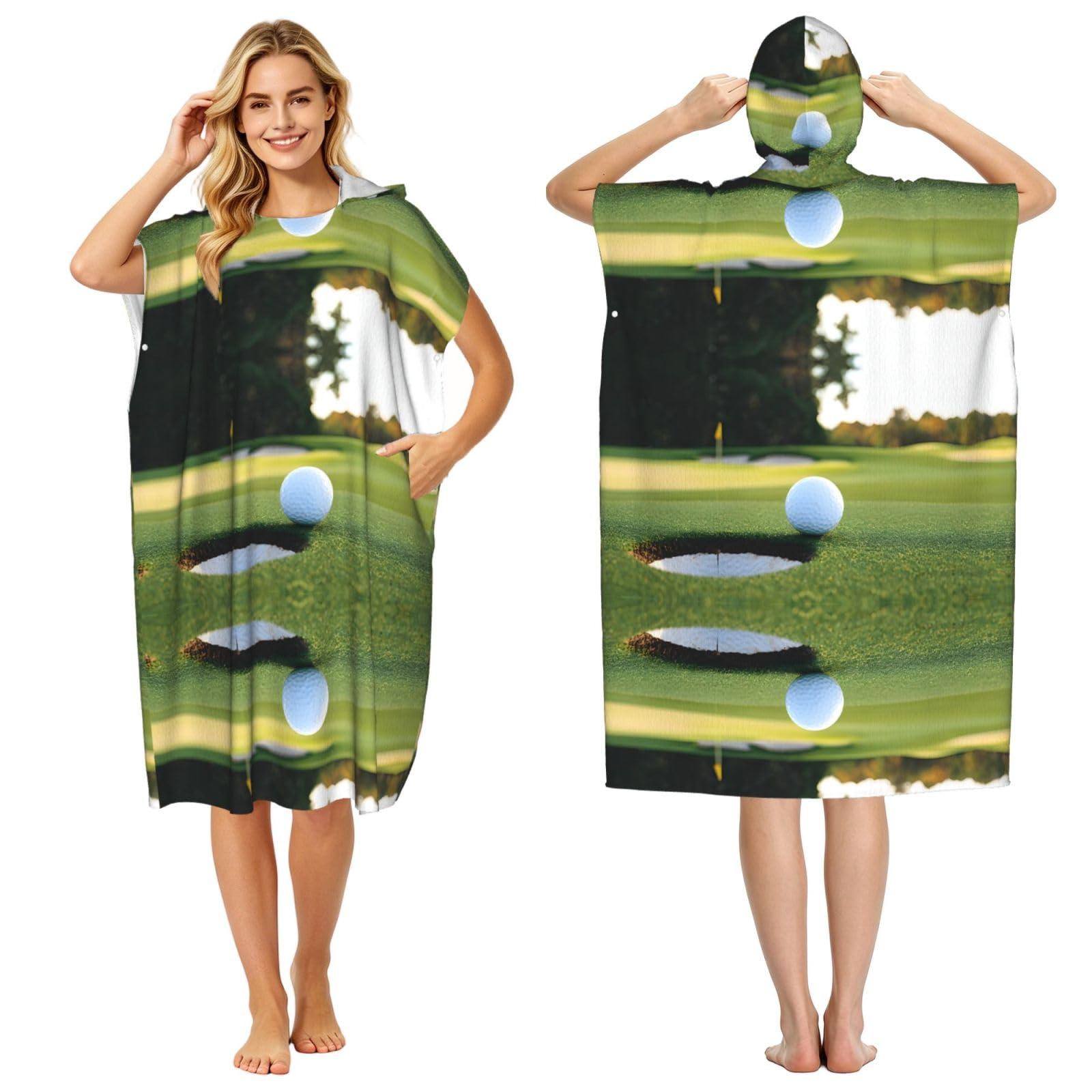 Poncho à capuche microfibre pour changer facilement sur la plage sans serviette
