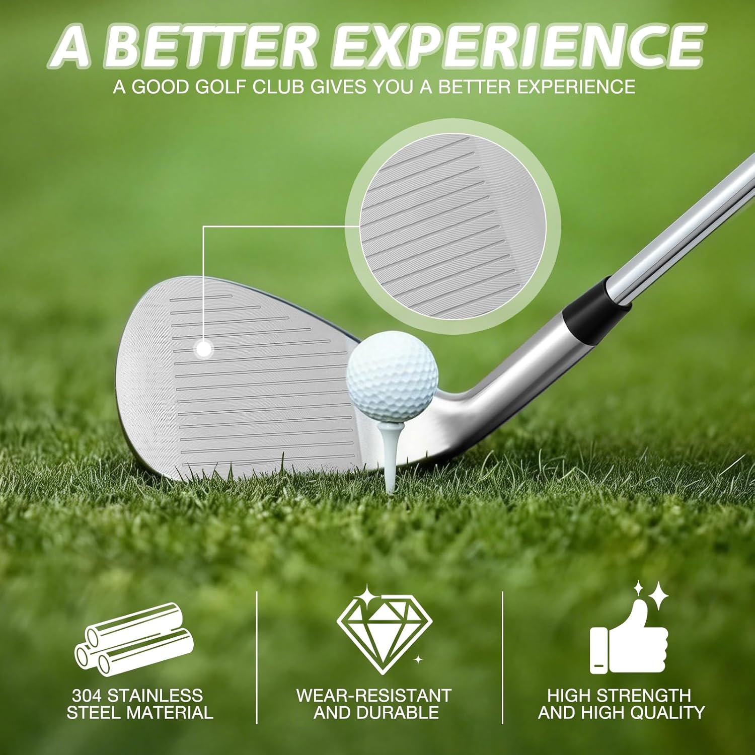 Premium Full Face Golf Wedge Set Right Hand – 52/56/60 Degree Forged Sand Wedge, Lob Wedge & Gap Wedge for Men, CNC Milled for Max Spin & Control