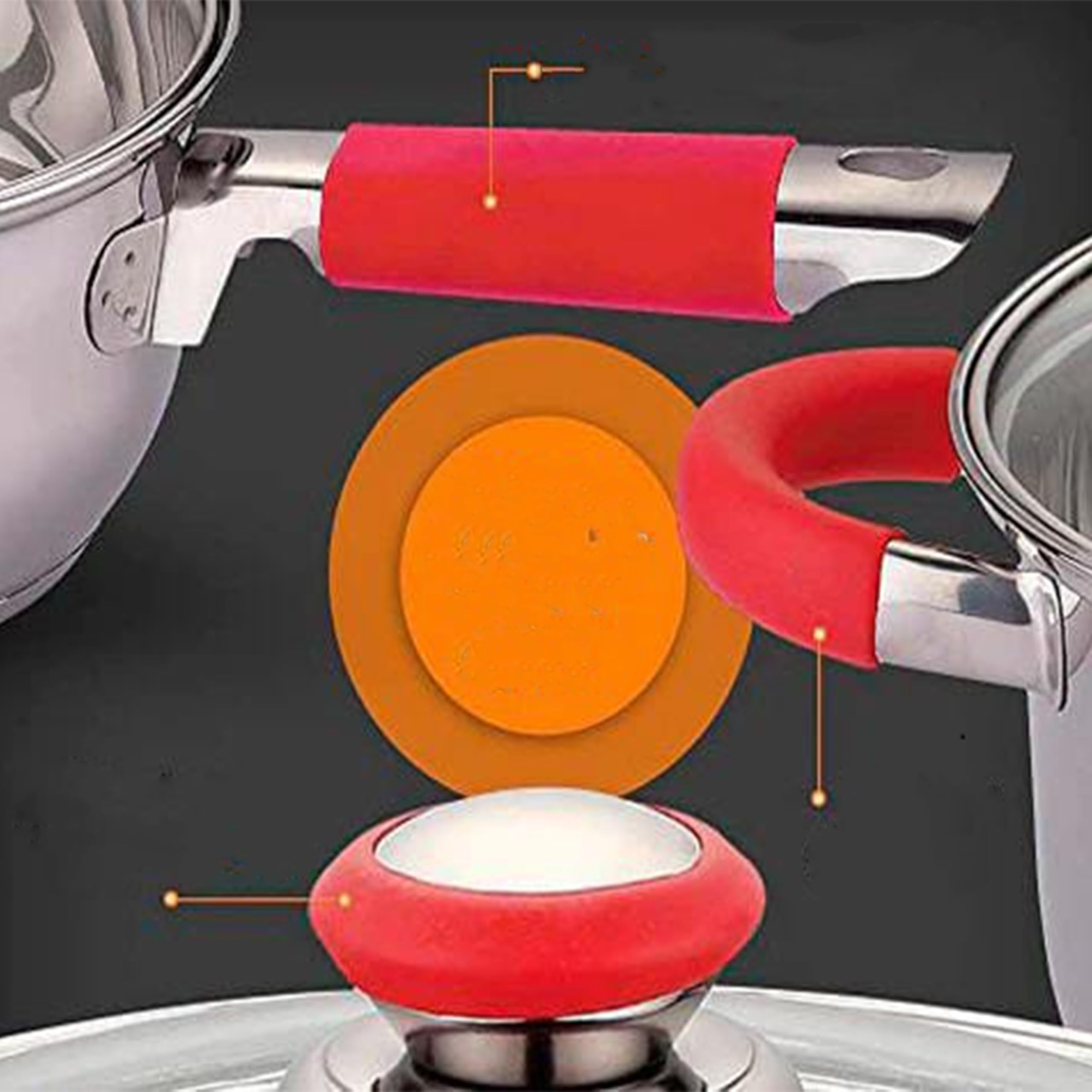 Juego de Batería de Cocina de 12 Piezas de Acero Inoxidable, Incluye Sartén y Cacerola