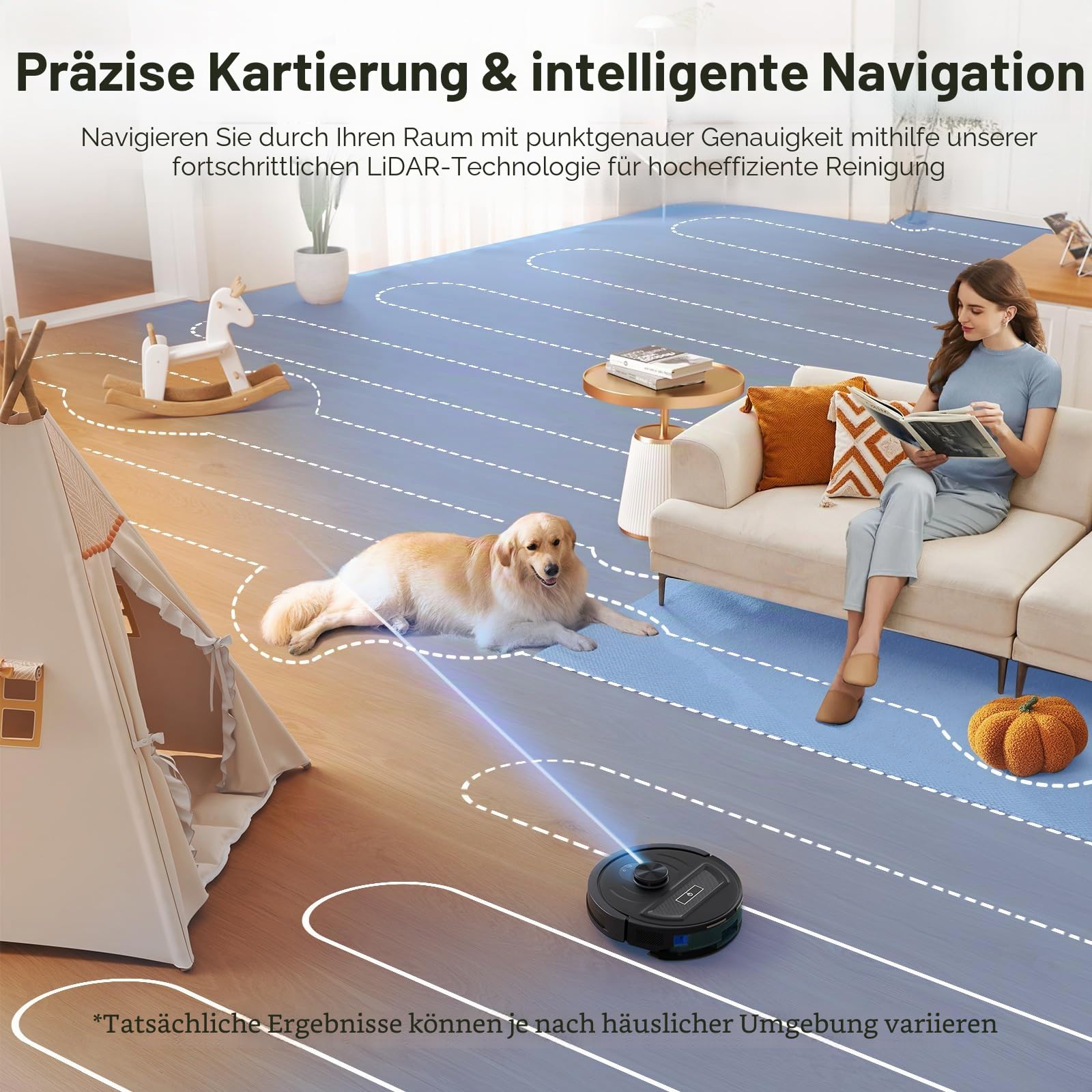 Lubluelu B20 Plus Saugroboter mit Wischfunktion, 5500Pa Starke Saugleistung Robot, präzise Kartierung mit LiDAR-Navigation
