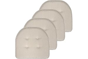 Sweet Home Collection Chair Cushion Pad - Taupe Pinstripe Seat Cover