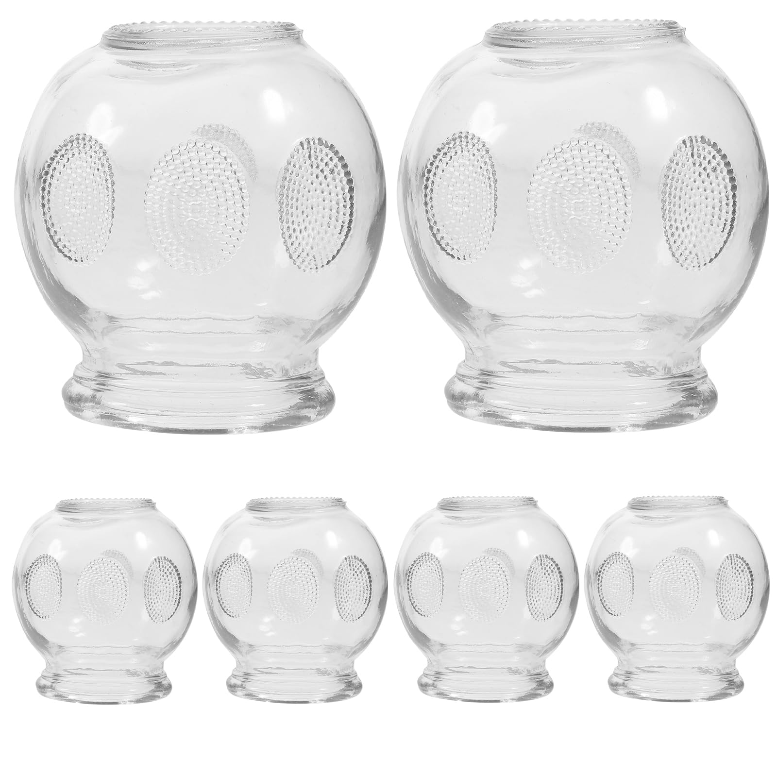 Healifty Glass Fire Cupping Set 6 Pieces Thick Glass Vacuum Cups for Chinese Medicine Therapy Back Massage and Fatigue Relief