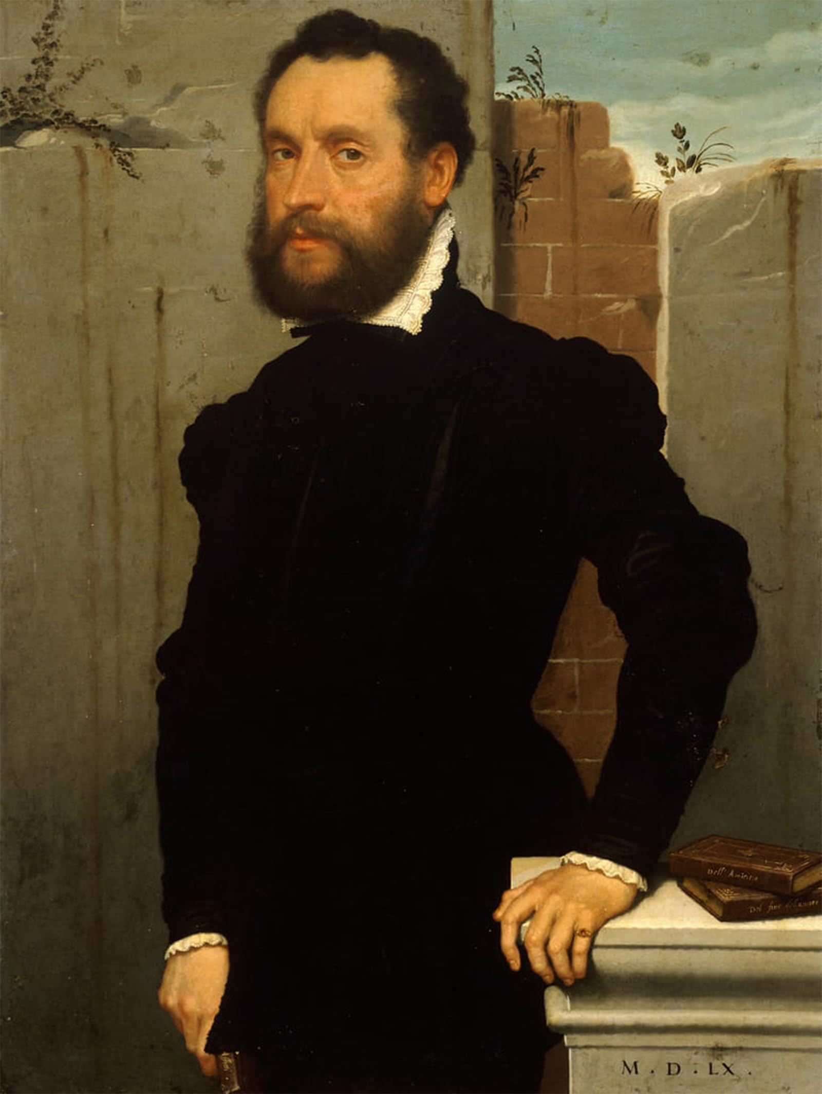 POSTERIIk Vintage Art Print Images Pictures Print Portrait of Gentleman by Battista Moroni Modern Colour Posters for Office Home Decor 60x90cm