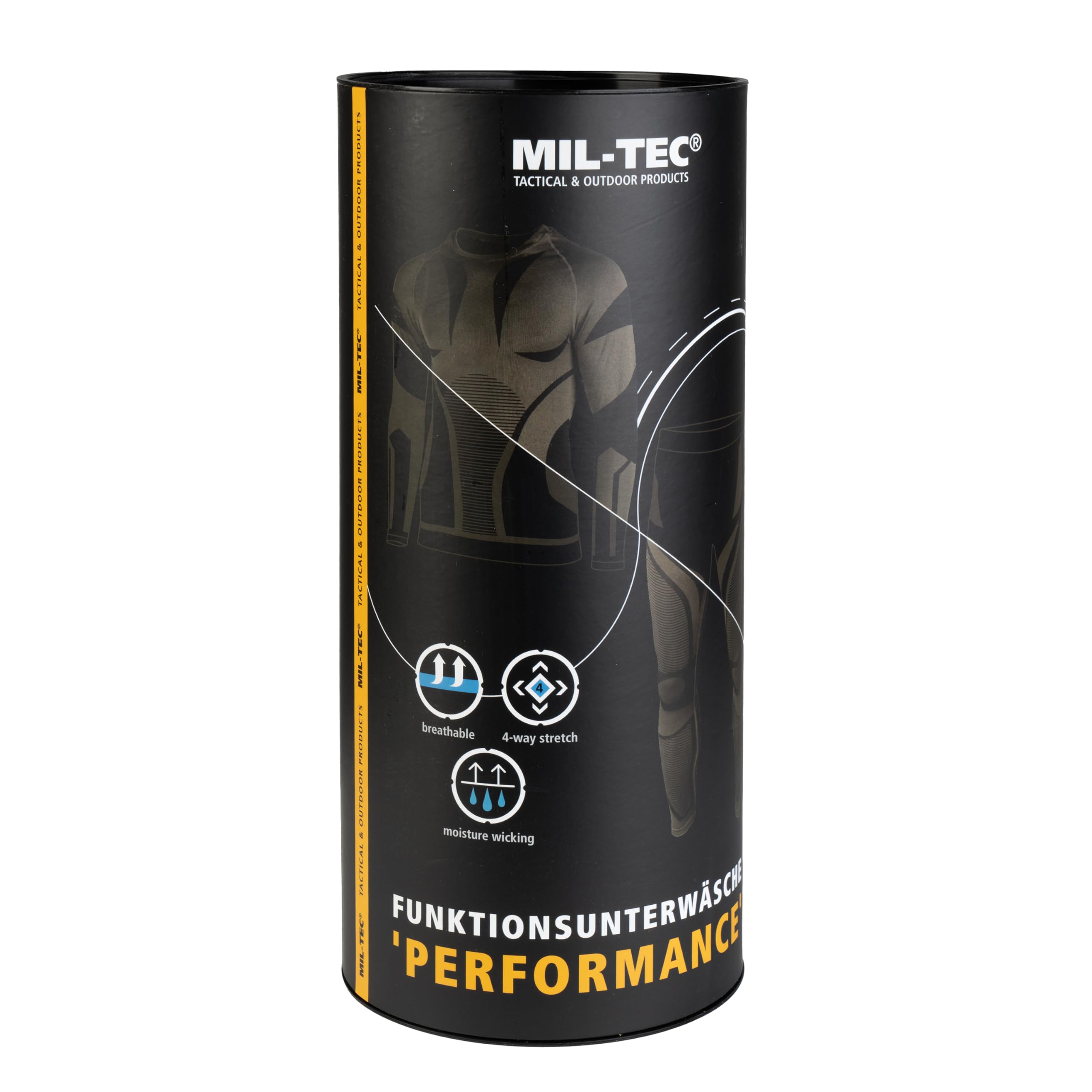 Mil-Tec Biancheria Intima Funzionale da Uomo • Set Biancheria Intima Termica Traspirante e Calda • Biancheria Intima Sportiva Elastica o Biancheria Intima da Sci