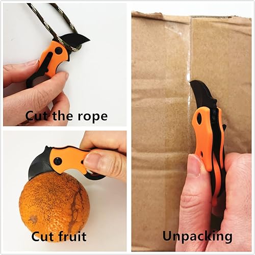 Miniatura 4 de SWBIYING Cuchillo de bolsillo para hombres, cuchillo de bolsillo para mujer, cuchillo táctico, cuchillo plegable de Damasco con mango de madera,