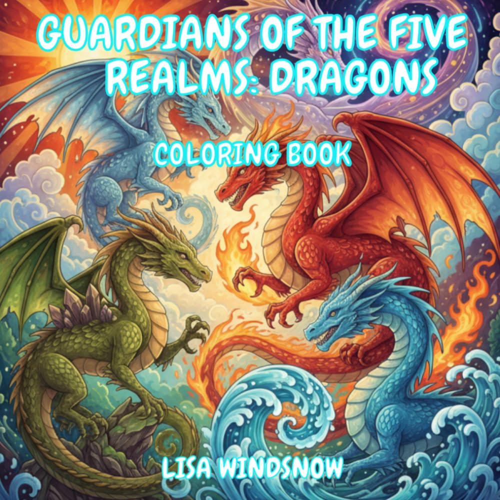 GUARDIANS OF THE FIVE REALMS: DRAGONS: COLORING BOOK (MYTHIC FANTASY)