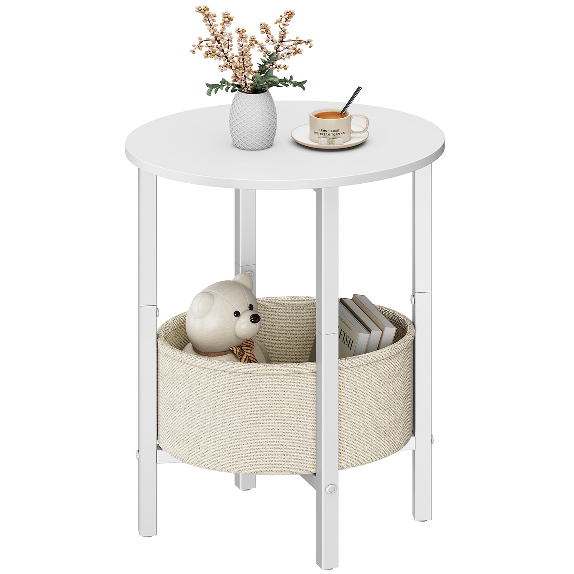 Amazon.com: Vagusicc Round Side Table End Table with Storage