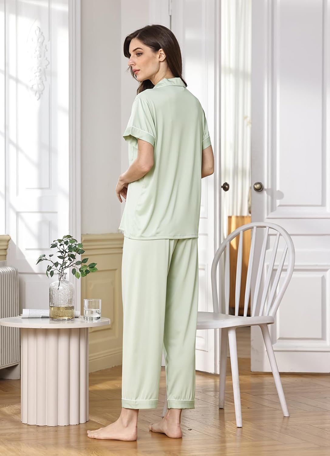 Womens 3Pcs Soft Pajama Sets Sexy Camisole Lingerie XS-4XL Knit Pajamas Set Sleepwear Pjs Nightwear Lounge Sets - Image 3