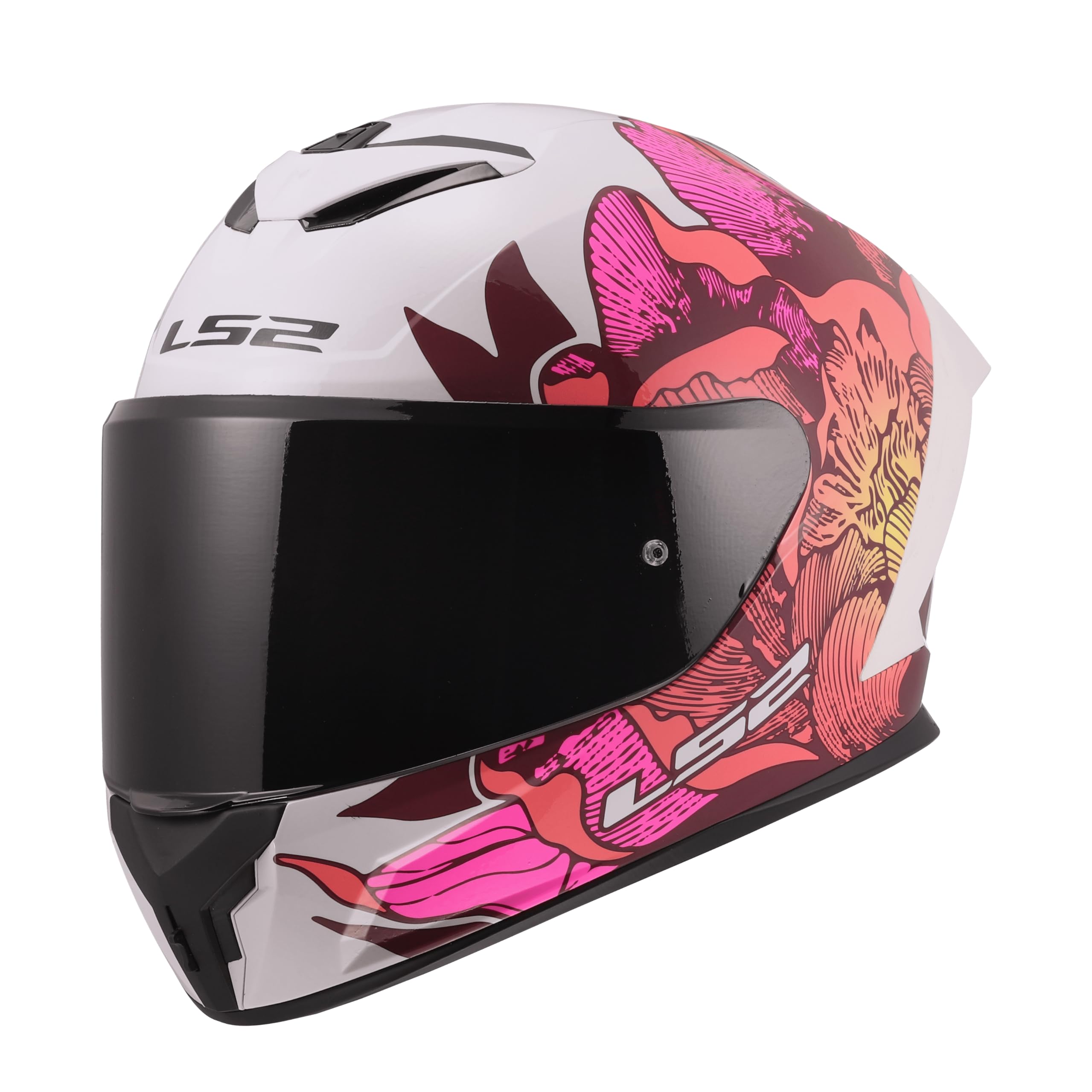 LS2, Casco Moto Integral RAPID III POPPIES II White Pink, S