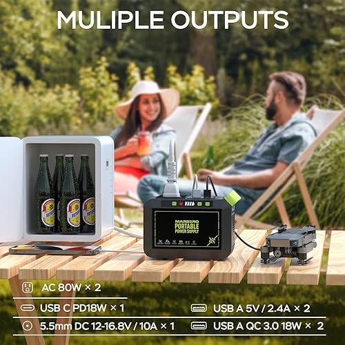 Miniatura 2 de MARBERO - Estación de energía portátil, 88 Wh, batería de litio, generador solar, carga rápida, salida CA, máxima de 120 W (panel solar opcional),