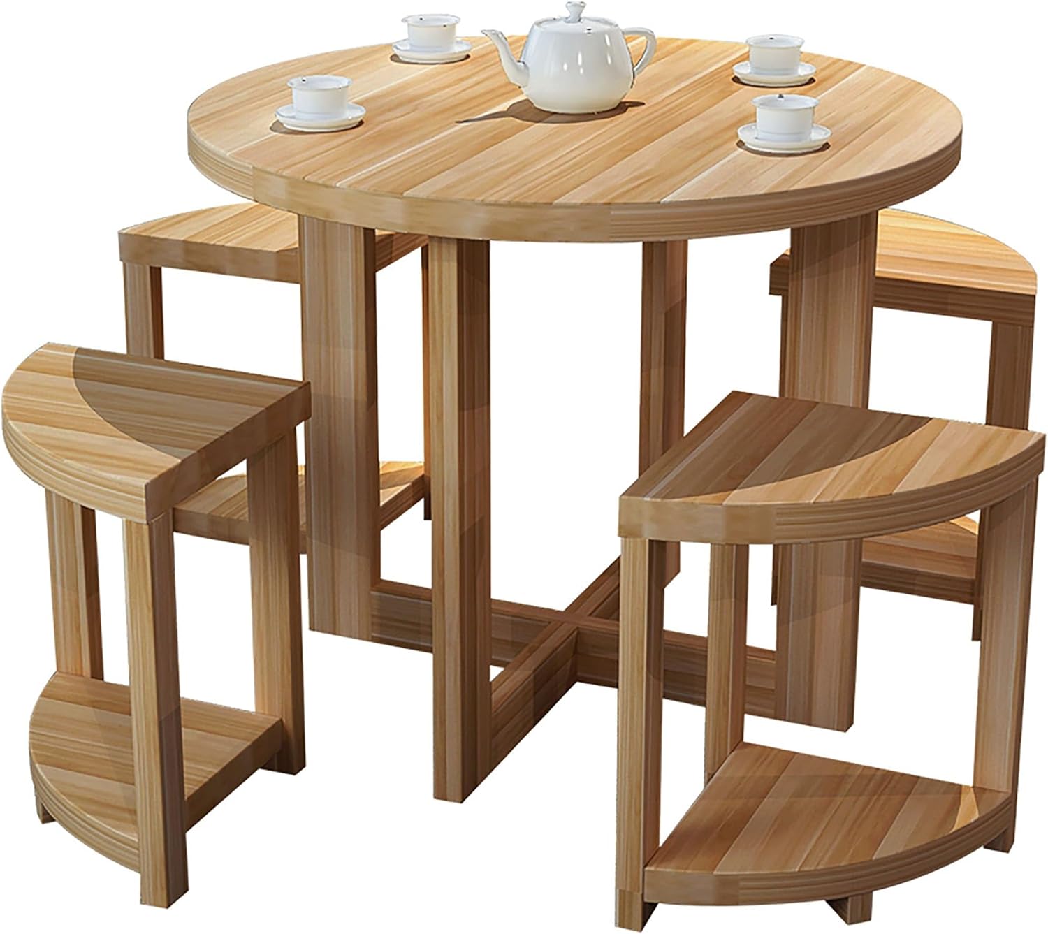 Solid Wood Dining Table and Chair Set for Office Meeting Room Reception Home Living Balcony Leisure Area