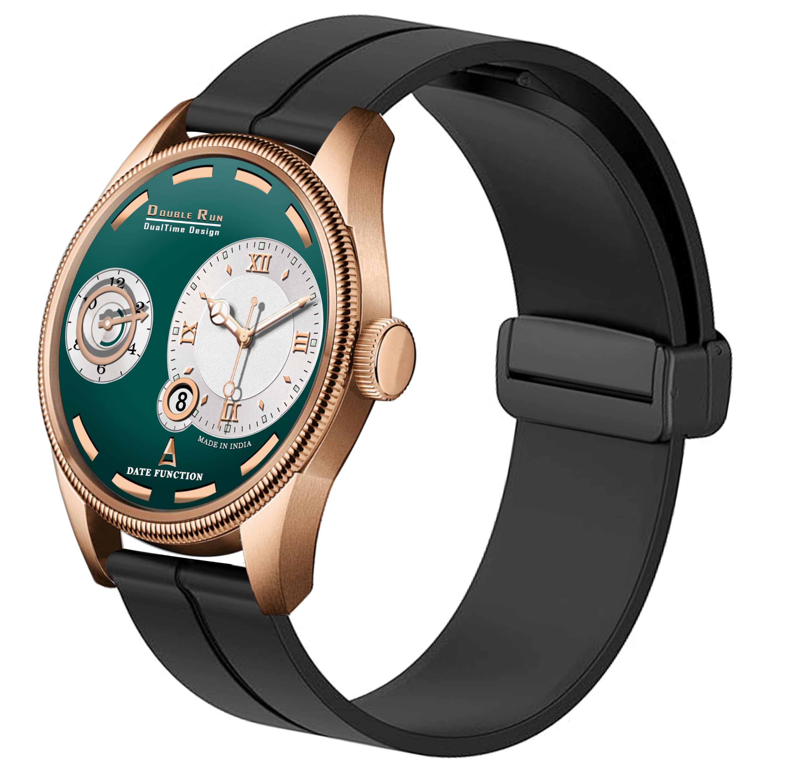 DOUBLERUN Chonograph Date Display Analoge Silicone Magnetic Strap Watch for Men, Series C-160-00 (Multicolor) (B0D8JNKGK9) Amazon Price History, Amazon Price Tracker