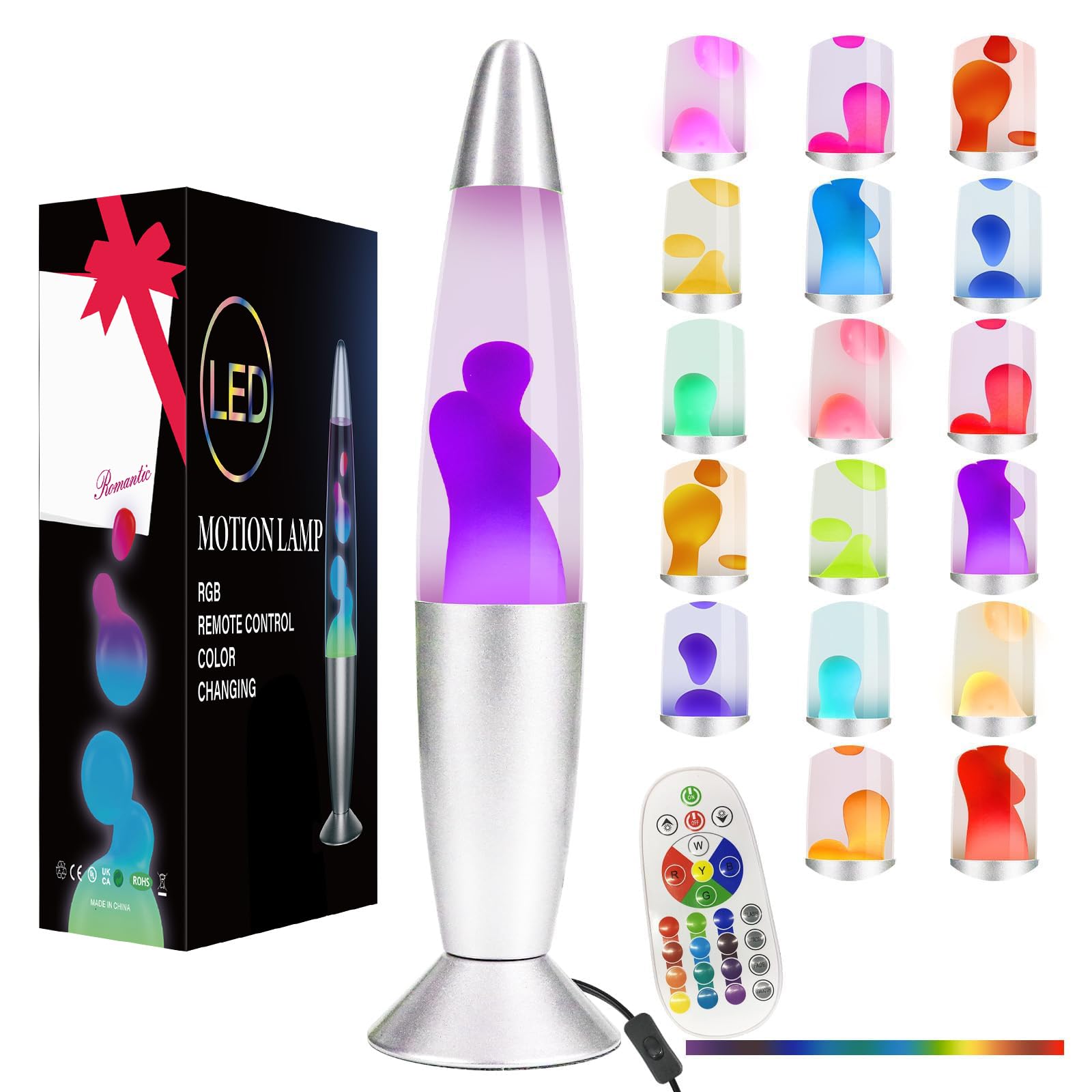 Liquid Motion Lamps with Remote 17 Color Changing Night Light 16 Inch LED Table Lamp Relaxing Liquid Light for Kids Adults Teens Room Decor Light Mood Lamp Classic Christmas Birthday Gift