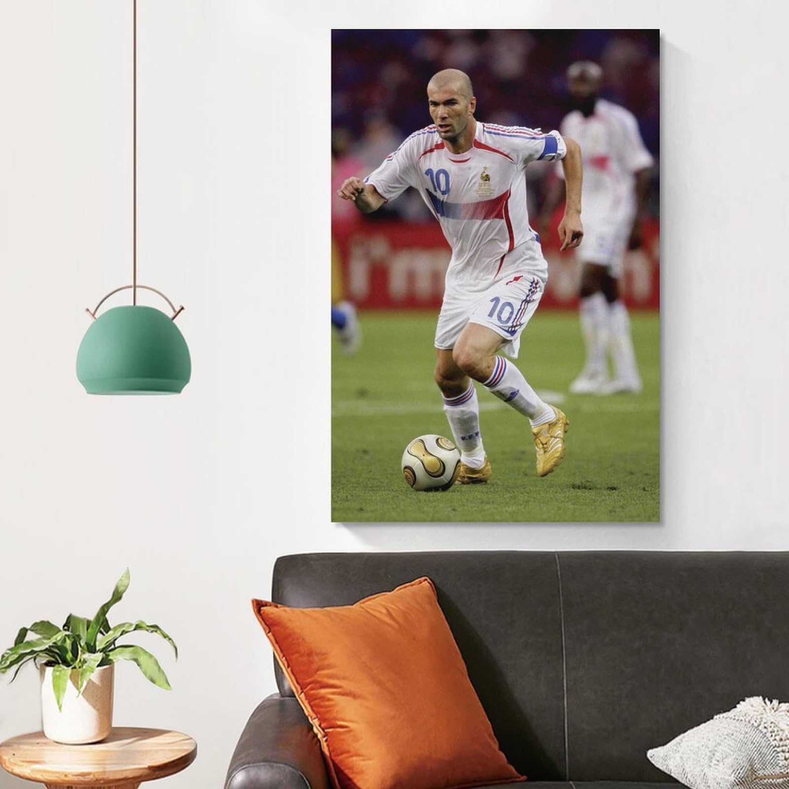 Amazon.co.jp: サッカー選手ジネディーヌ・ジダンキャンバスアート