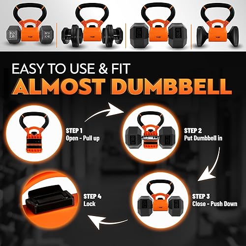 Miniatura 8 de Yes4All Kettlebells Hande, Dumbbells Converter, Workout Equipment for Home Gym, Kettlebell for Weights Plate, Dumbbell Grip