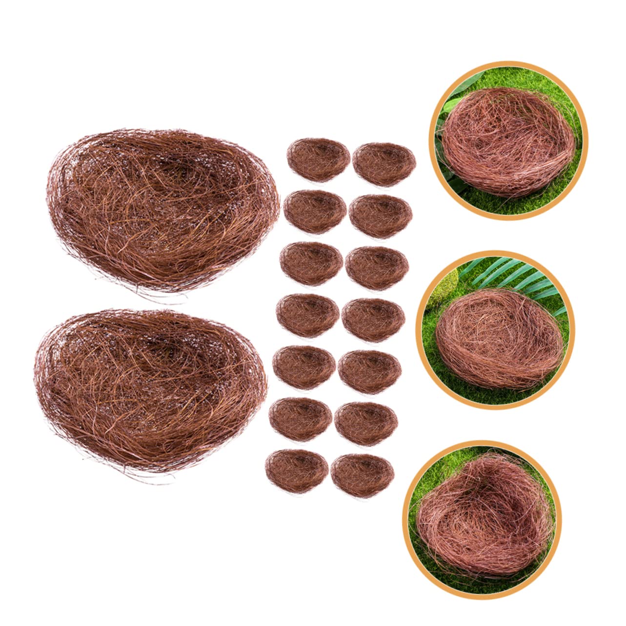 Yardwe 16pcs Bird Nest Garden Bird Nests Micro Landscape Ornament