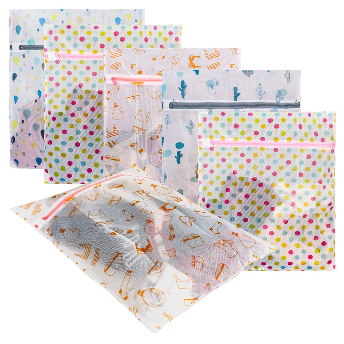 PrettyKrafts 6 Pack Laundry Mesh Bag, Large Size Mesh laundry BagHeavy Duty Fine Mesh Wash Bag