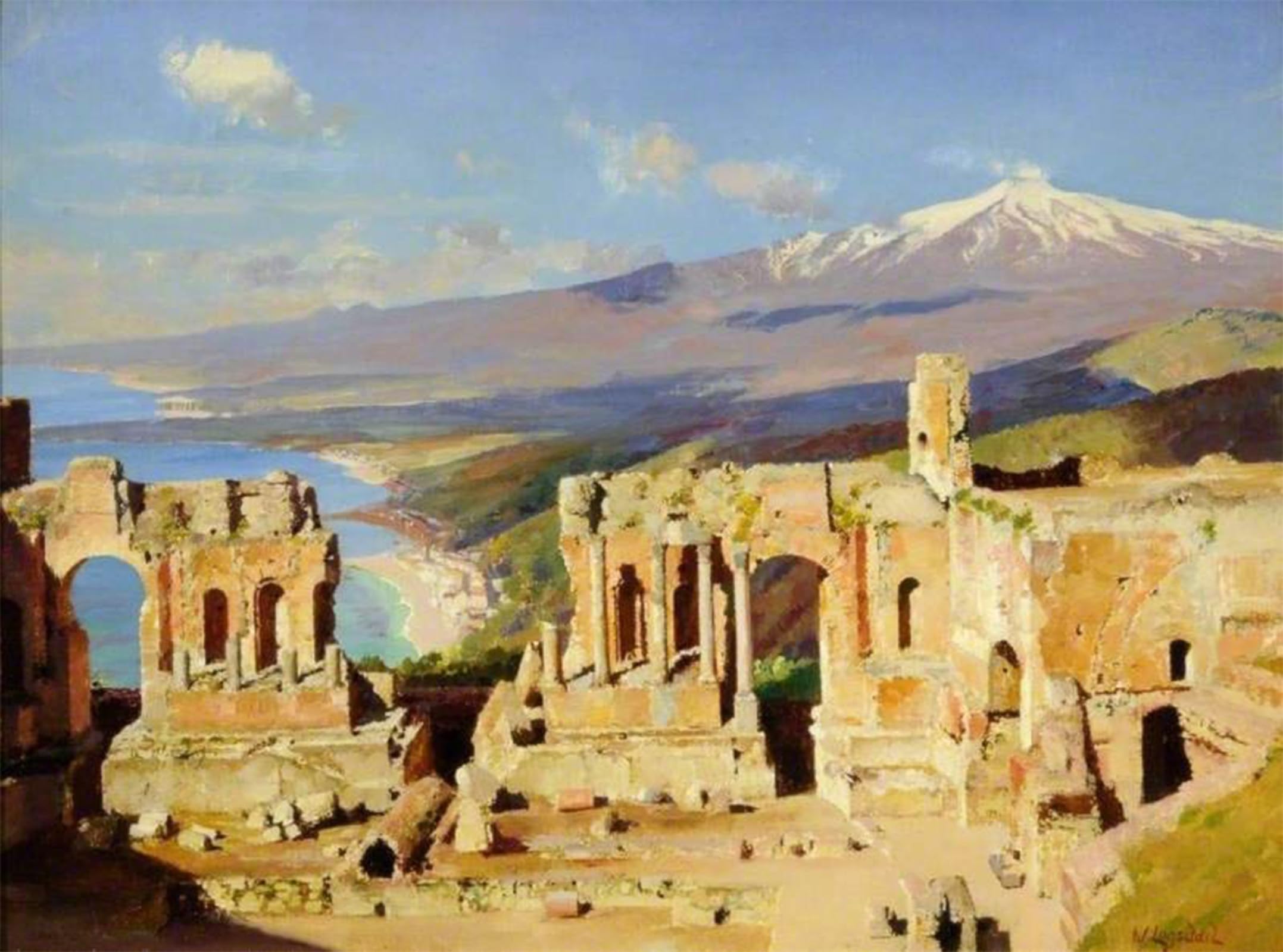 POSTERIIk Famous Print Pop Art Wall Art Graffiti the Greek Theatre Taormina by William Logsdail Art Prints for Home Decor 60x90cm