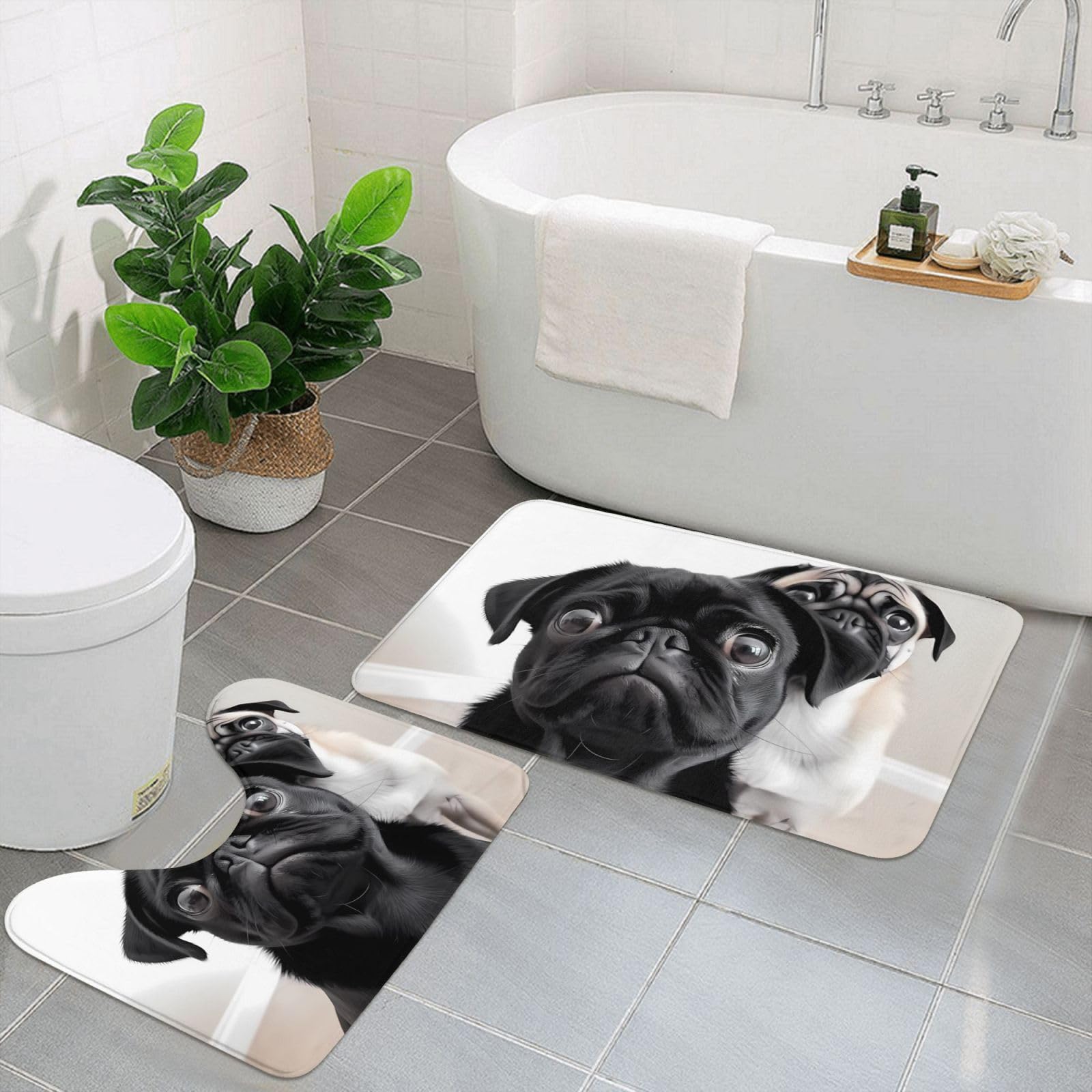 Tapis de bain antidérapant pour éviter les glissades lot de 2 microfibre carlin