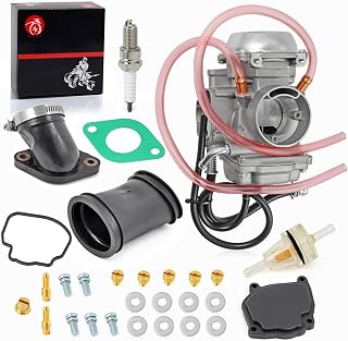 MOTO1988 Carburetor Kit with Intake Manifold Boot & Spark Plug for Arctic Cat 250 1999-2001 & 300 1998-2000