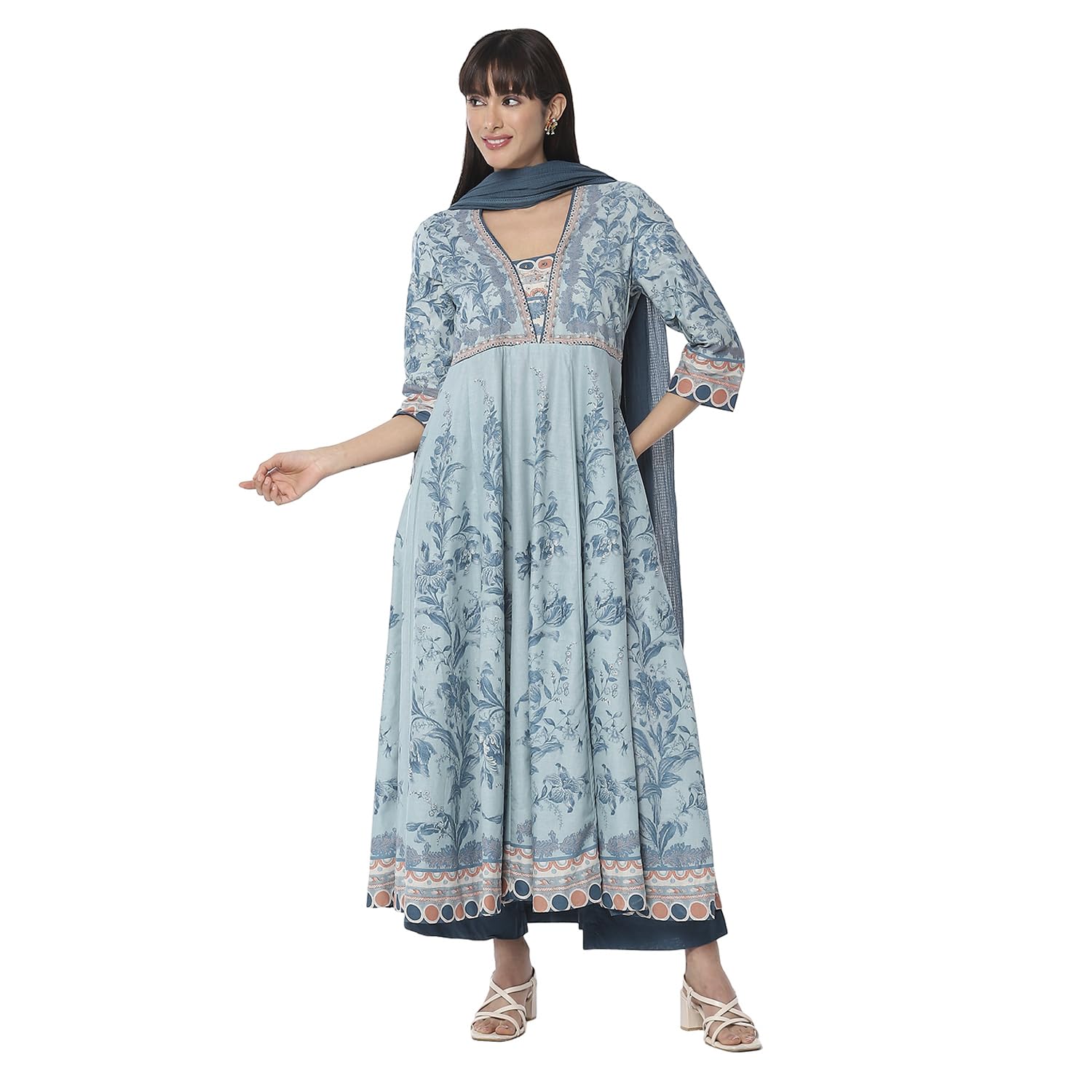 biba Women Cotton Anarkali Printed Suit Set-picture-48