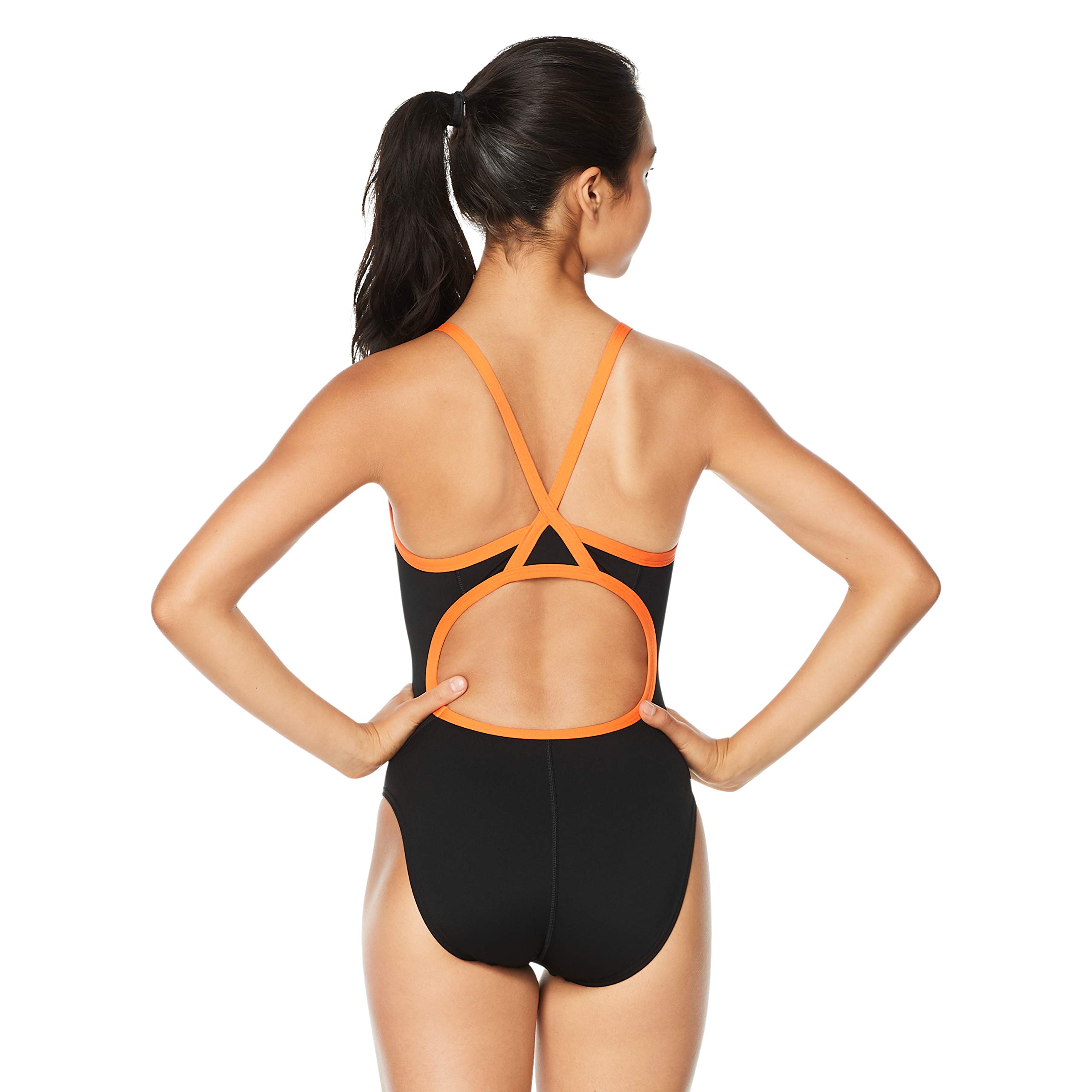 Speedo Swimsuit One Piece Powerflex Flyback Solid Adult Team Colors Costume Intero Donna