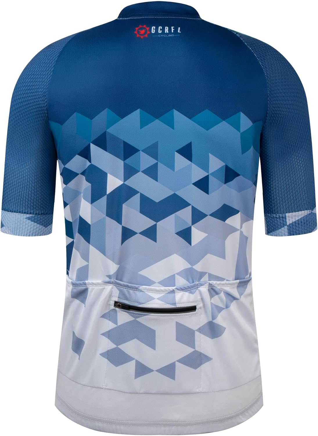 GCRFL Men's Cycling Jersey Short Sleeve Biking Shirt with 3 Rear Pockets + Zipper Pocket Breathable Quick Dry Bicycle Jersey
