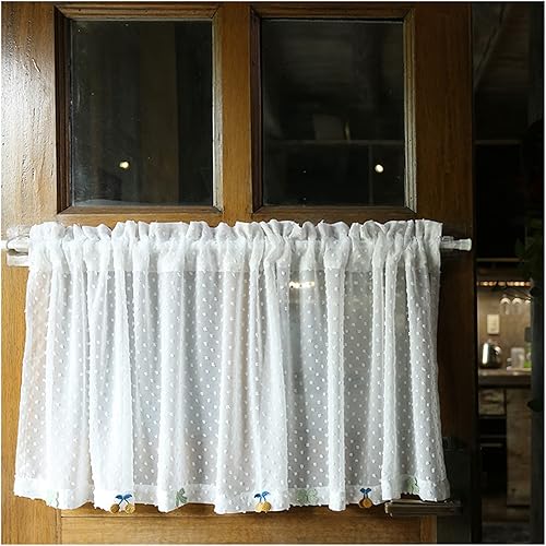 Bonita cortina de gasa con lunares para ventana, cortina corta transparente para sala de estar, dormitorio, habitación de los niños, guardería