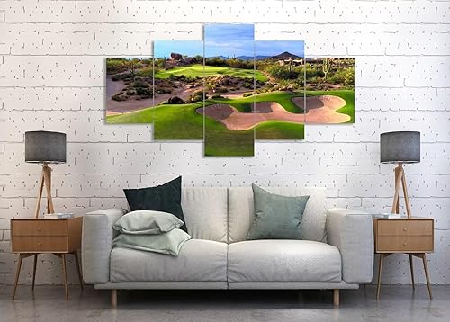Miniatura 2 de chenchenArt Arte de pared de campo de golf del desierto de Arizona para sala de estar, dormitorio, baño, decoración del hogar, campos de golf de