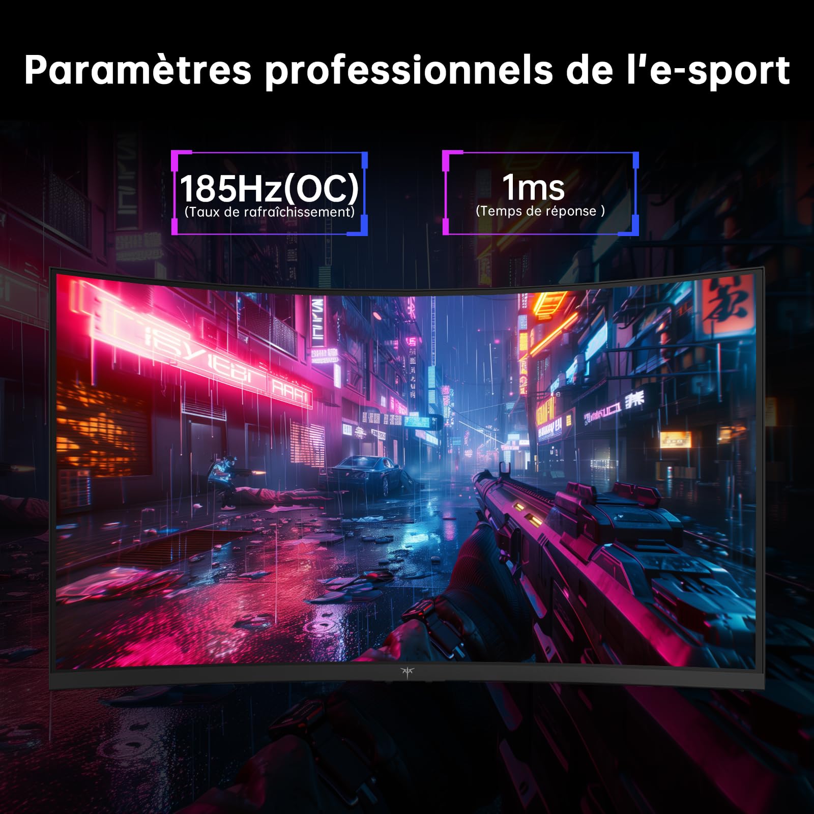 KTC Écran PC Gamer Incurvé 32 Pouces | QHD@185Hz (OC) | Temps Réponse 1ms | Dalle HVA, Courbure 1500R | 96% DCI-P3, 99% sRGB, 1,07 Mds de Couleurs | HDR10 | VESA 100×100 | Faible Lumière Bleue | H32S5