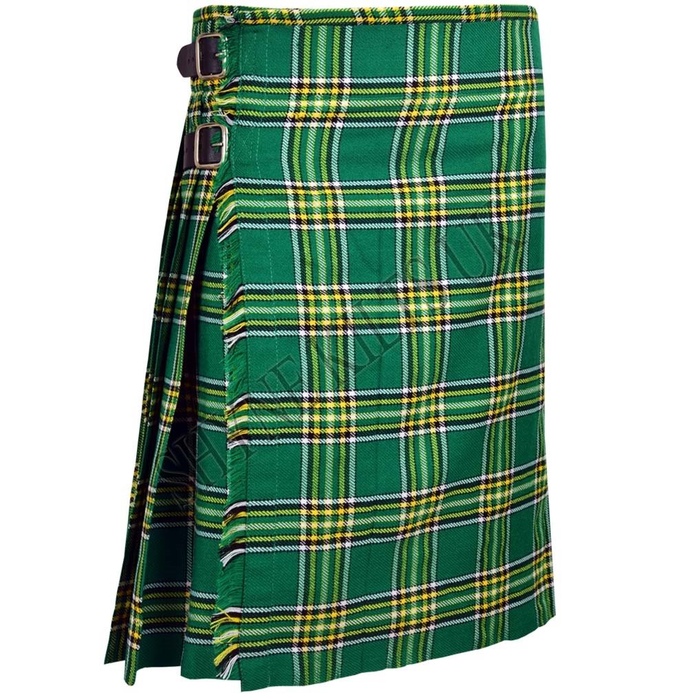 Irish National Men's 5 Yard Scottish Kilts Tartan Kilt 13oz Highland Casual Kilt (38")