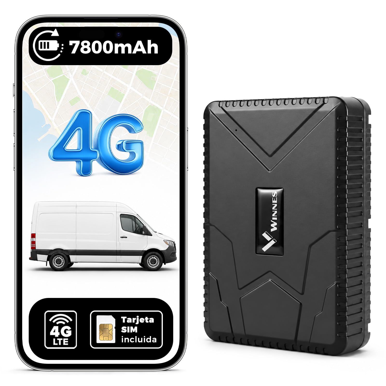 Zeerkeer Localizador GPS para Coche,10000mAh GPS Tracker con imanes de Gran Alcance GPS en Tiempo Real de Seguimiento para el Coche Moto, Tiempo de Espera 120 días con Aplicación Gratuita TK915 | Batería de 7800 mAh, Sin Suscripción, Seguimiento Global en