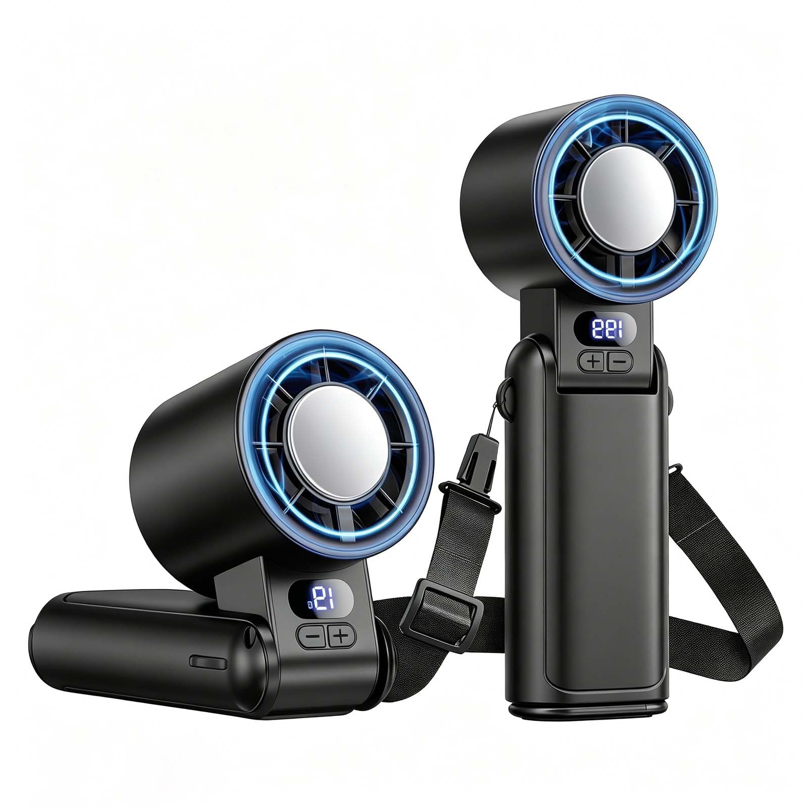 Deyhoc Handheld Fan Rechargeable with LED Display & Clip, 1-199 Speed
