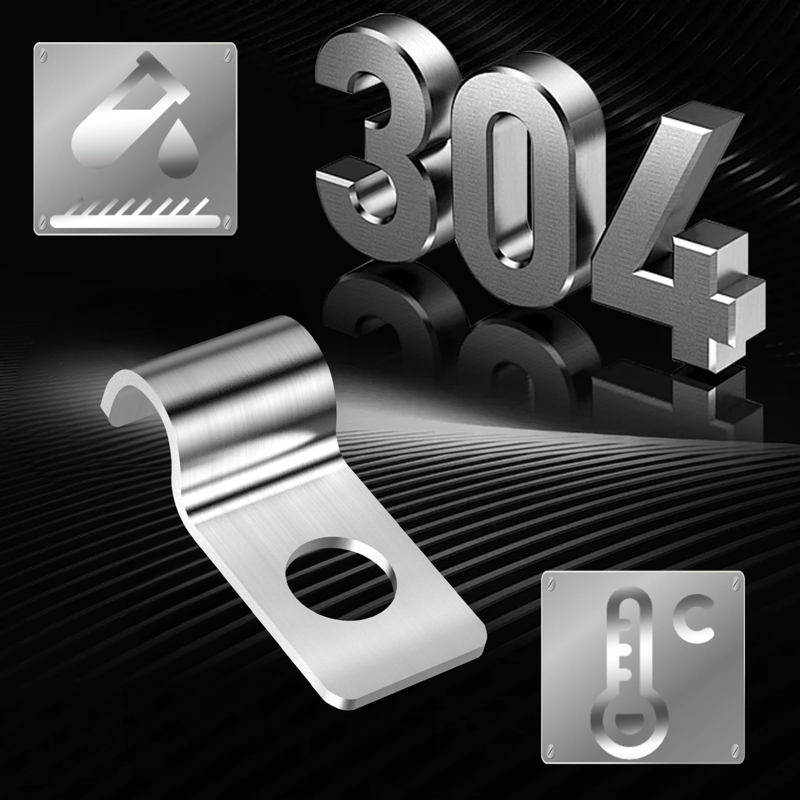 Set 4 Raccordi In Acciaio Inox DN20 Da 1 Pollice – Tappi, Clip E Guarnizioni Per Tubi Solari E Sanitari