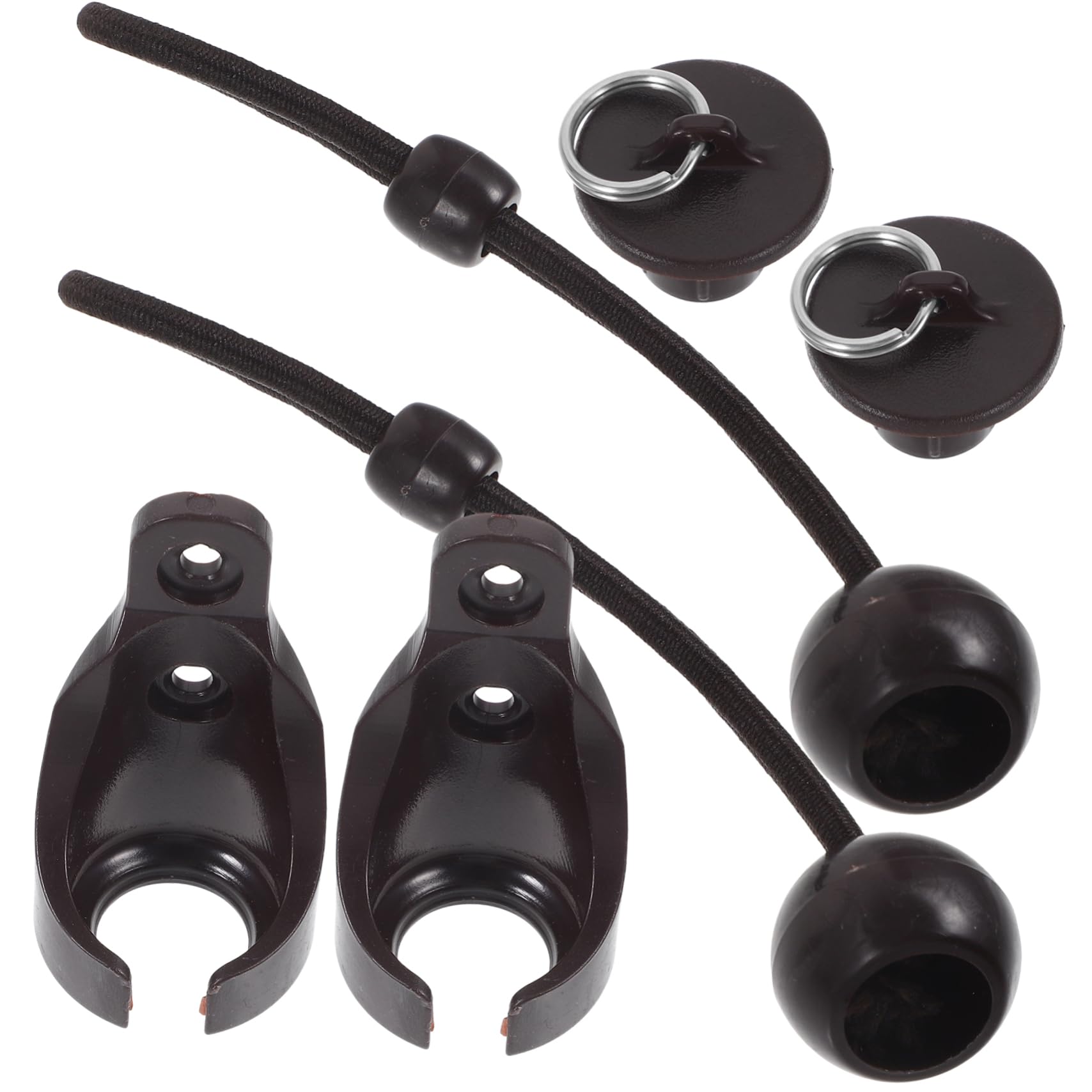 Tofficu 5sets Windproof Rope Buckle Curtain Bracket Blinds Shades Bungee Cord Accessories to Secure Roller Shades Easy Installation