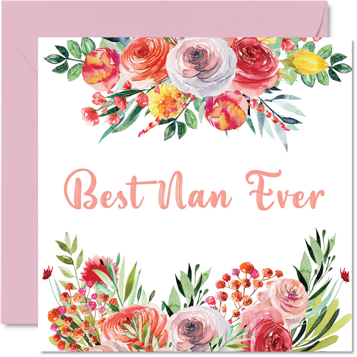 Birthday Cards for Nan - Best Nan Ever - Beautful Happy Birthday Card from Granddaughter Grandson, 145mm Mother's Day Greeting Cards Nana Nanna Nanny Nannie