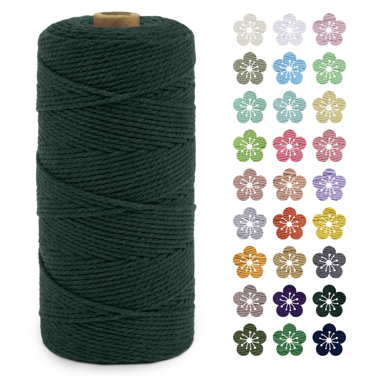 LEREATI Macrame Cord 2mm x 200m, Thick Macrame Rope Natural Cotton Rope Craft String