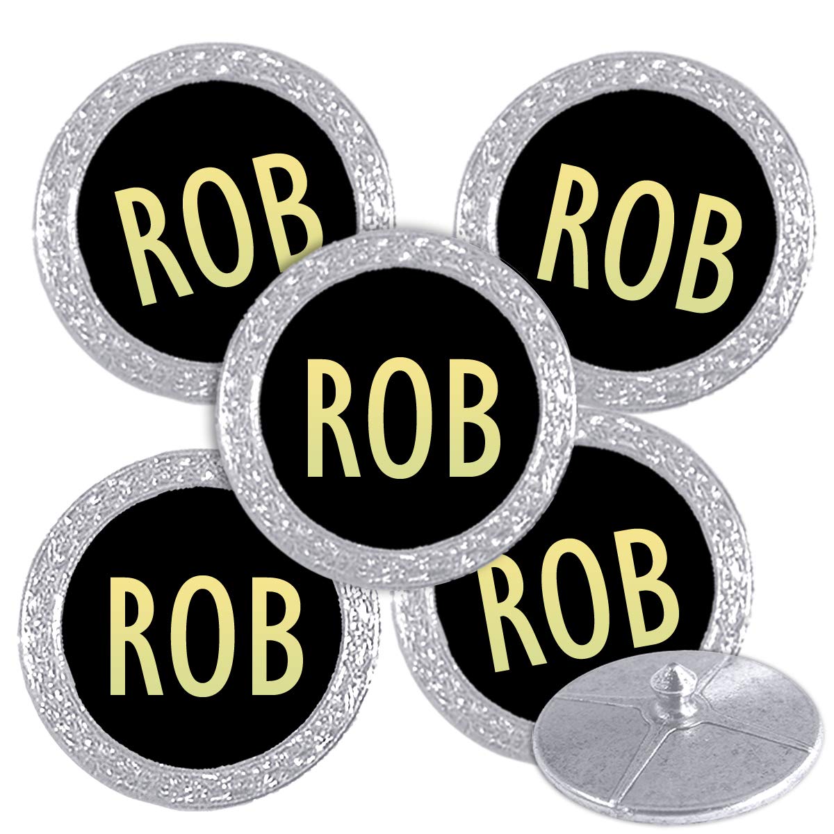 Best Impressions Silver Coloured Golf Ball Markers with Names (ROB) โ image 1