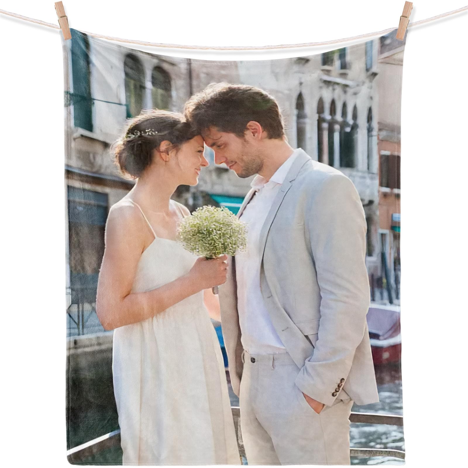 iDIY Mantas Personalizadas con Fotos Texto - Regalos Personalizados, Fotos Personalizadas Regalo, Regalos para la Pareja, Amantes, Regalo de San Valentín para él y para Ella 1 Foto