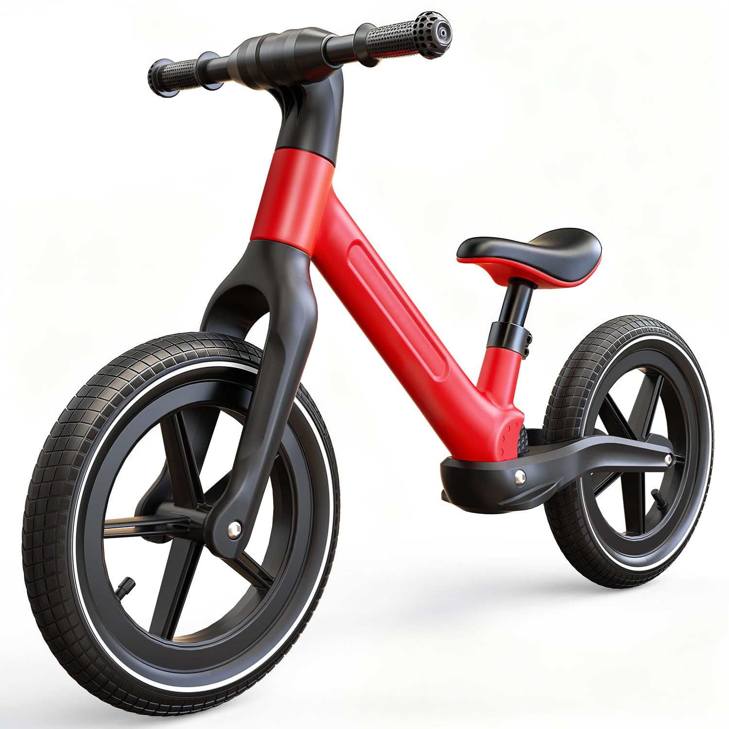 Skirfy Bicicleta infantil a partir de 2 años, juguete infantil para niños de 2 a 6 años, neumáticos de 14 pulgadas, asiento ajustable, marco ligero sin pedales, bicicleta de regalo para niños y niñas.