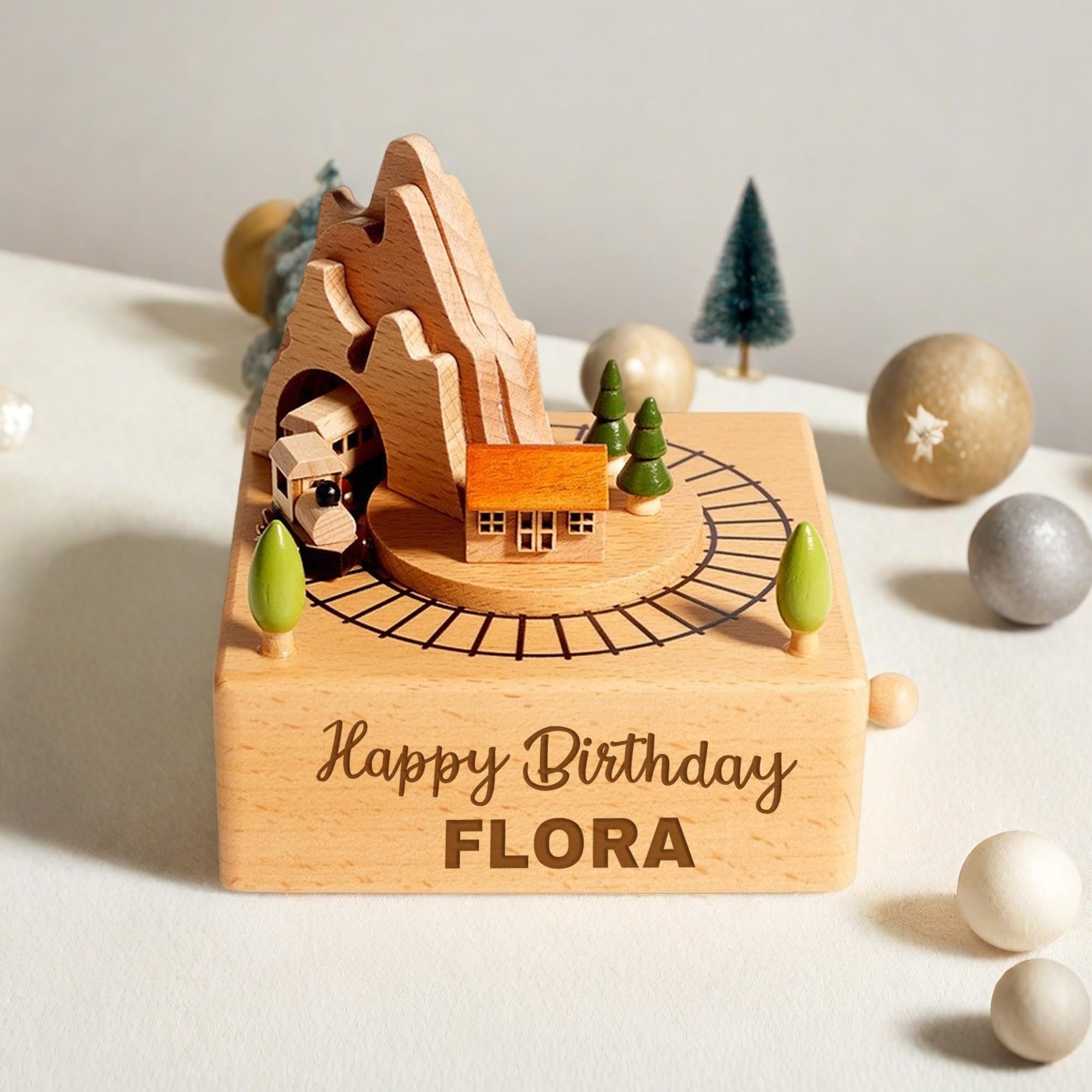 Scatola di Musica in Legno Personalizzabile, Scatola di Musica in Legno Personalizzata Incisa a Mano, Scatola di Musica Personalizzata con Nome/Testo, Regali per Bambini Ragazze Ragazzi Figlia