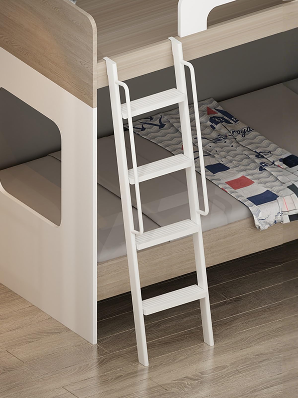 Escalera de Repuesto para literas con asa y peldaños Anchos, Escalera metálica Antideslizante para Camas de autocaravanas.