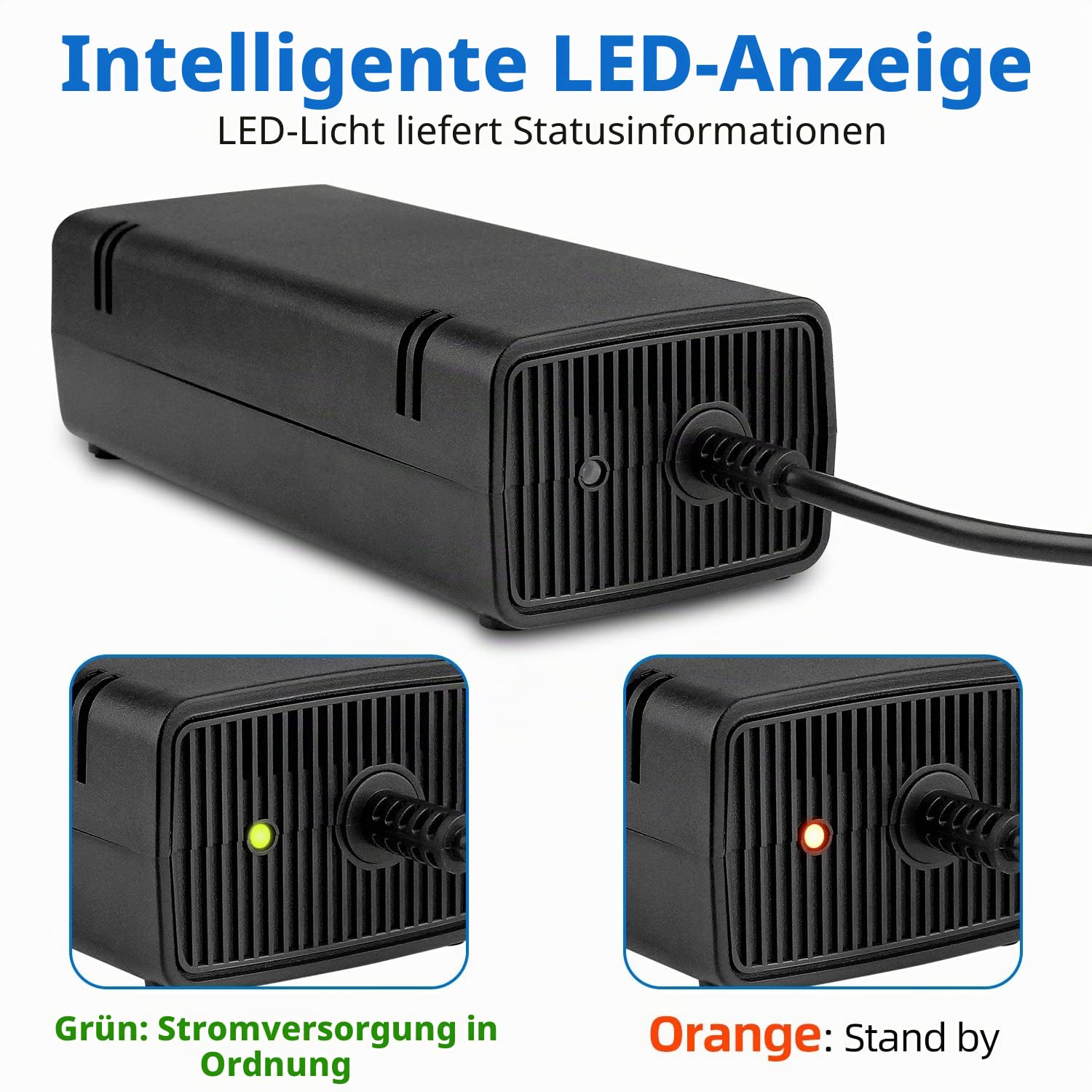 OSTENT EU-AC Adapter, Ladegerät, Stromversorgung, Netzteil, kompatibel für Microsoft Xbox 360 E Konsole
